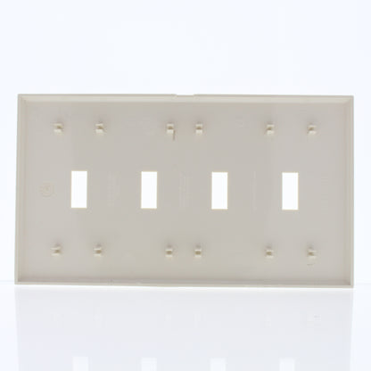 Cheetah PJ4C-COT Light Almond Toggle Switch 4-Gang Screwless Wallplates 2-pack