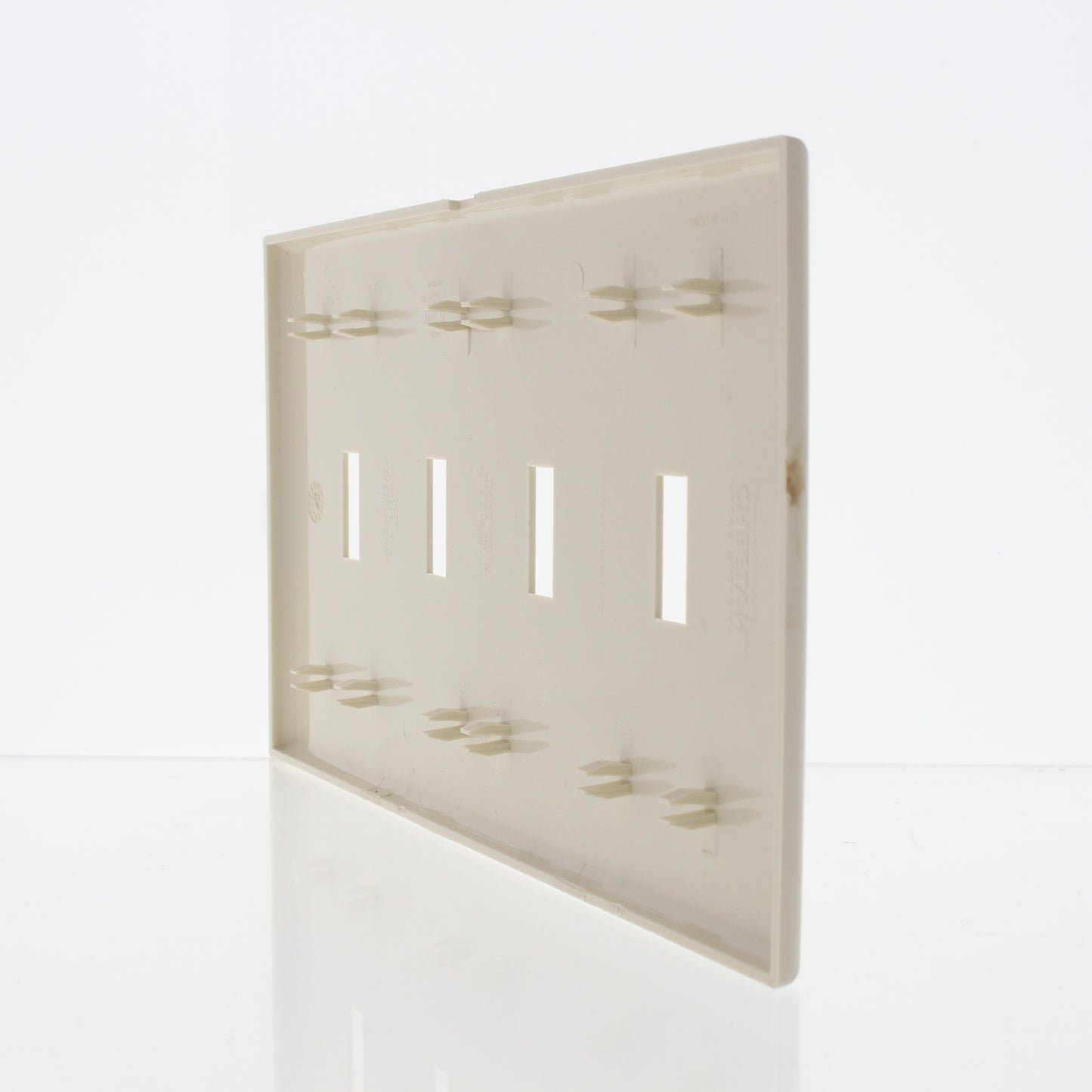 Cheetah PJ4C-COT Light Almond Toggle Switch 4-Gang Screwless Wallplates 2-pack