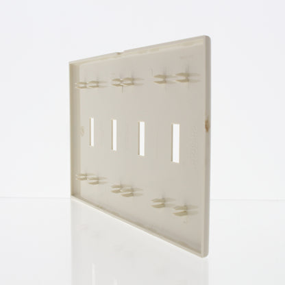 Cheetah PJ4C-COT Light Almond Toggle Switch 4-Gang Screwless Wallplates 2-pack