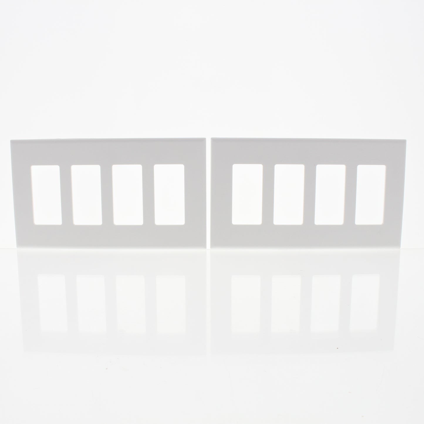 2-Pack Cheetah White 4-Gang Rocker Switches Screwless Cover Wallplate S264C-C0W