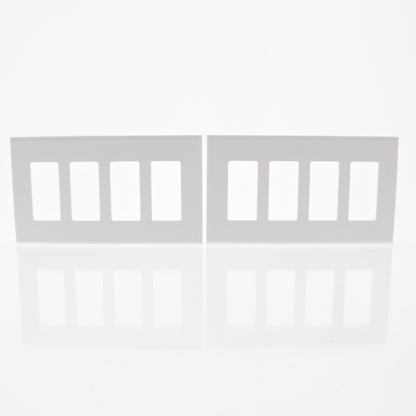 2-Pack Cheetah White 4-Gang Rocker Switches Screwless Cover Wallplate S264C-C0W