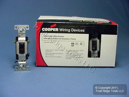 Cooper 1303-7B Brown Toggle Wall Light Switches 3-Way 15A OLD STYLE 10-Pack