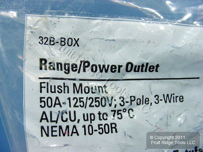 Cooper Range Outlet Receptacle Stove Oven Nema 10-50R 50A 125/250V 32B Bag