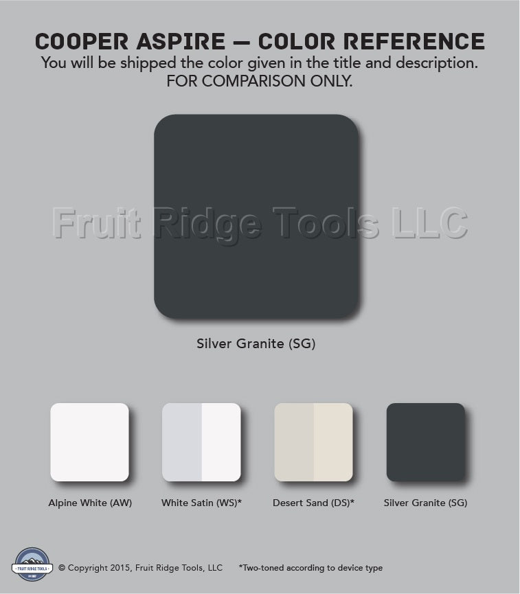 Cooper 9558SG Aspire Silver Granite Blank Modular Wallplate Port Filler Insert