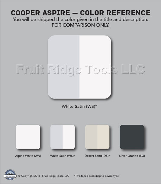 Cooper 9558WS White Satin Pale Gray Blank Insert Data Wallplate Dust Cover 10pcs