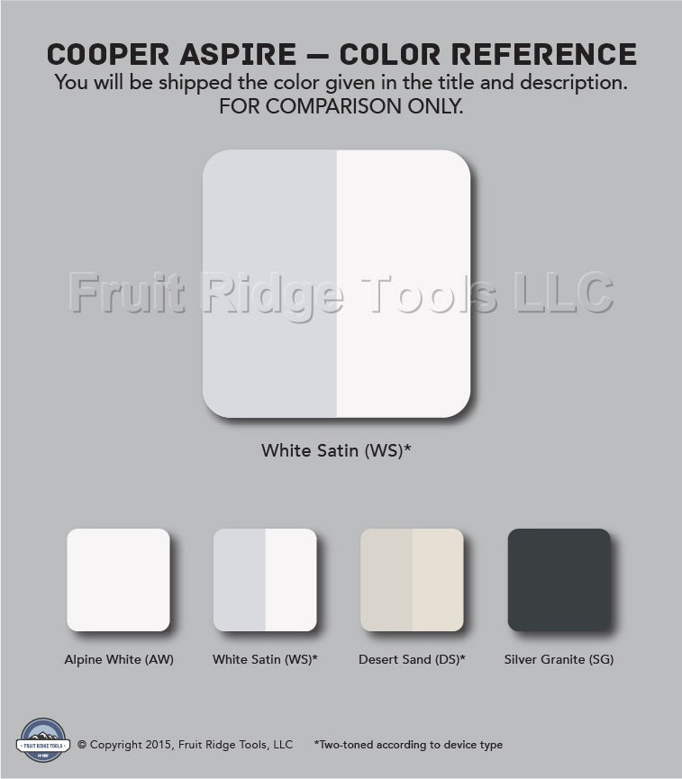 Cooper 9550WS White Satin Pale Gray 1-Gang 1-Port Nylon Mid-Size Wallplate Cover