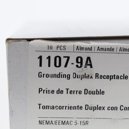 10 Cooper Almond Decorator Outlet Duplex Receptacles Nema 5-15R 15A 125V 1107-9A