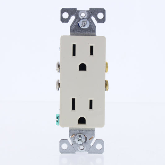 10 Cooper Almond Decorator Outlet Duplex Receptacles Nema 5-15R 15A 125V 1107-9A