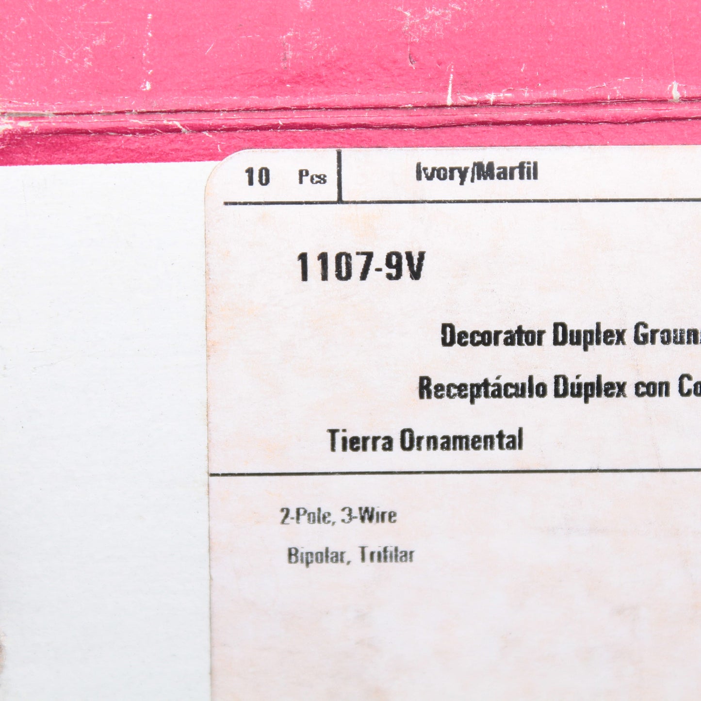 Cooper 1107-9V Ivory Decorator 15A Outlet Duplex Receptacles 5-15R 125V 10pcs