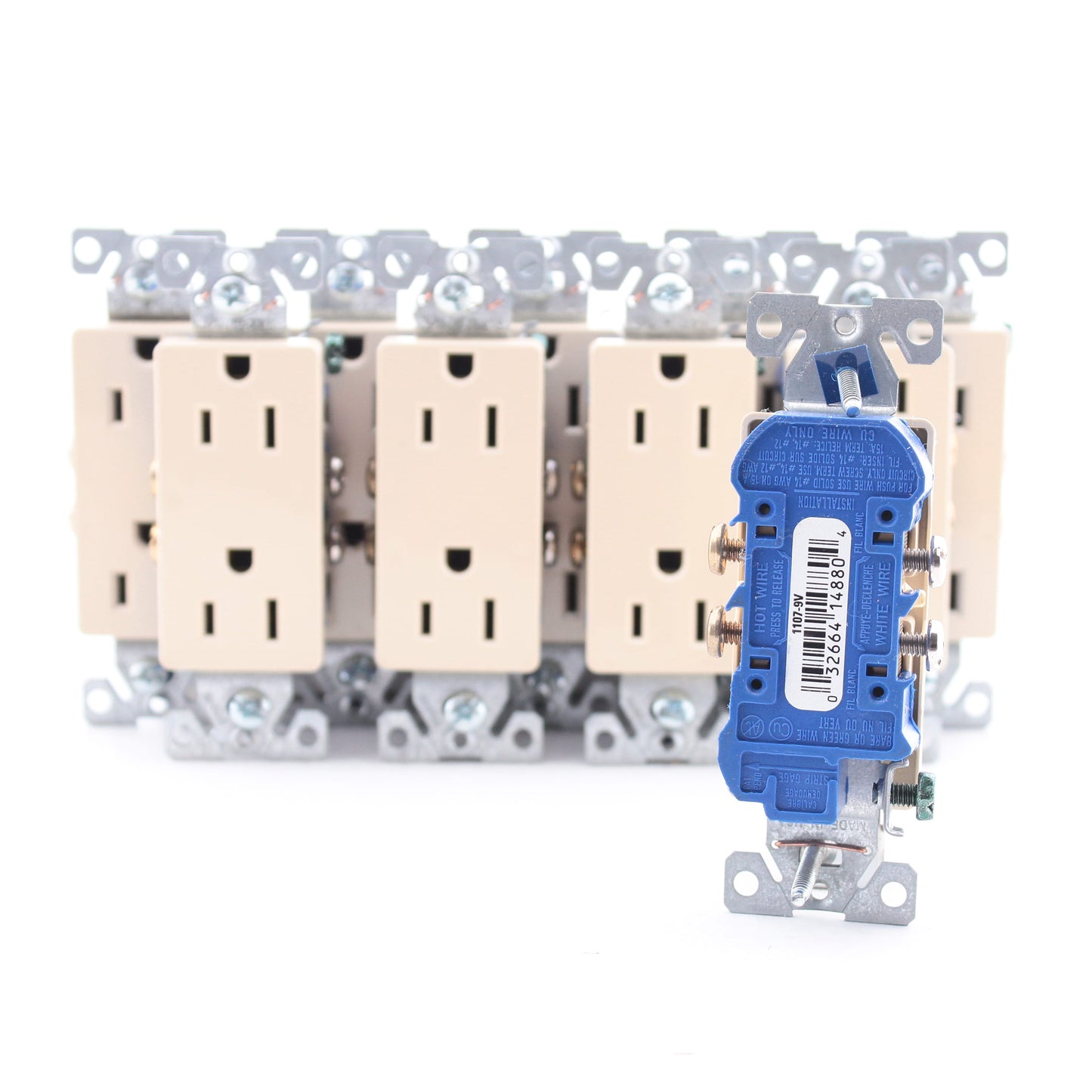 Cooper 1107-9V Ivory Decorator 15A Outlet Duplex Receptacles 5-15R 125V 10pcs