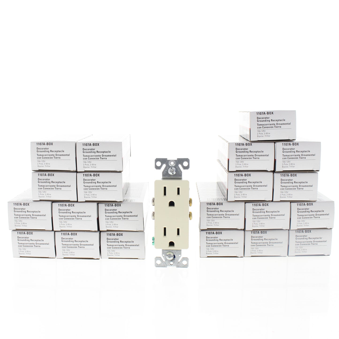 22 Cooper Almond Decorator Outlet Duplex Receptacles 5-15R 15A 125V 1107A Boxed