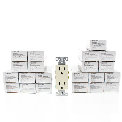 22 Cooper Almond Decorator Outlet Duplex Receptacles 5-15R 15A 125V 1107A Boxed