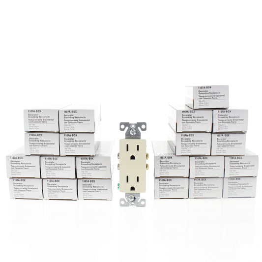 22 Cooper Almond Decorator Outlet Duplex Receptacles 5-15R 15A 125V 1107A Boxed