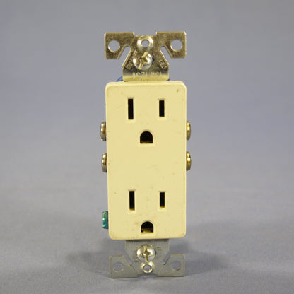 Cooper 1107A Almond Residential Decorator 5-15 15A Bulk Outlet Duplex Receptacle