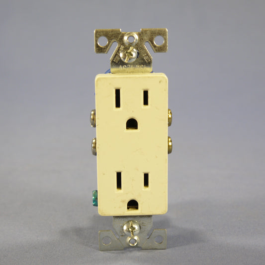 Cooper 1107A Almond Residential Decorator 5-15 15A Bulk Outlet Duplex Receptacle