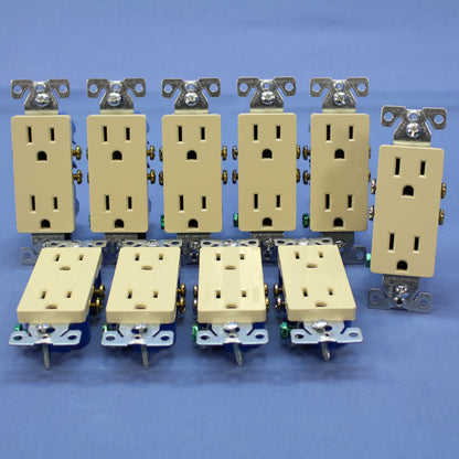 10 Cooper Ivory Decorator Receptacle Duplex Outlets Nema 5-15R 15A 125V 1107V