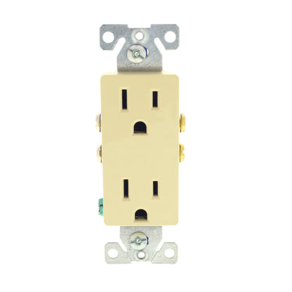 Cooper 1107V Ivory Residential Decorator Receptacle Duplex Outlet 15A 125V 5-15R
