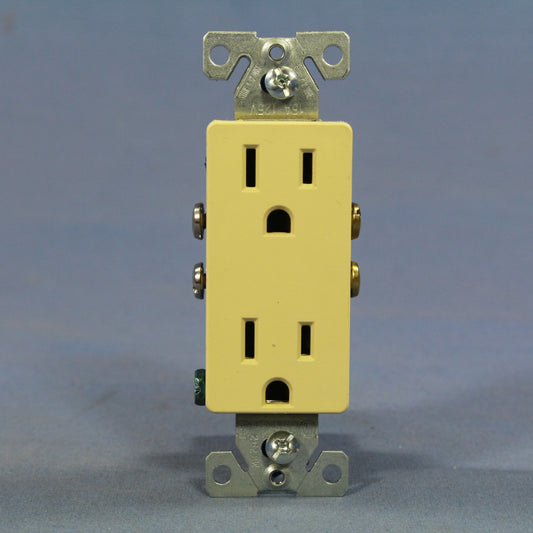 Cooper Ivory Decorator Receptacle Duplex Outlet Nema 5-15R 15A 125V Bulk 1107V