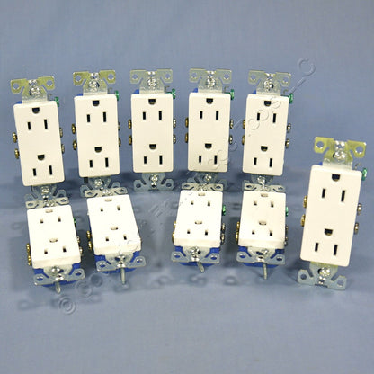 10 Cooper White Decorator Receptacle Duplex Outlets Nema 5-15R 15A 125V Boxed