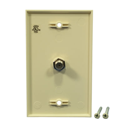 Cooper 1172A Almond 1-Gang Coaxial Jack Unbreakable Standard Wallplate Cover