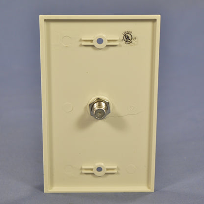Cooper Light Almond Coaxial Cable Wall Plate Video Jack F-Type CATV 1172LA