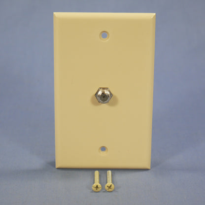 Cooper 1172V Ivory 1-Gang F-Connector Unbreakable Nylon Standard Wallplate Cover