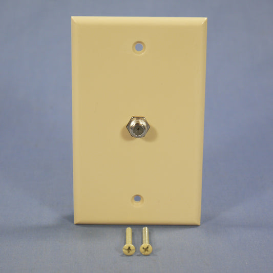 Cooper 1172V Ivory 1-Gang F-Connector Unbreakable Nylon Standard Wallplate Cover