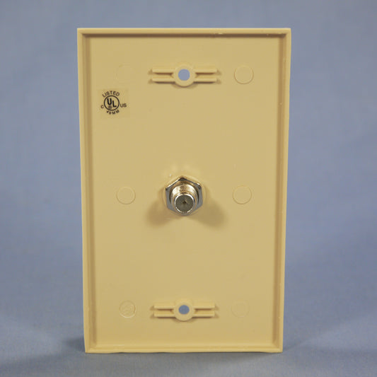 Cooper 1172V Ivory 1-Gang F-Connector Unbreakable Nylon Standard Wallplate Cover