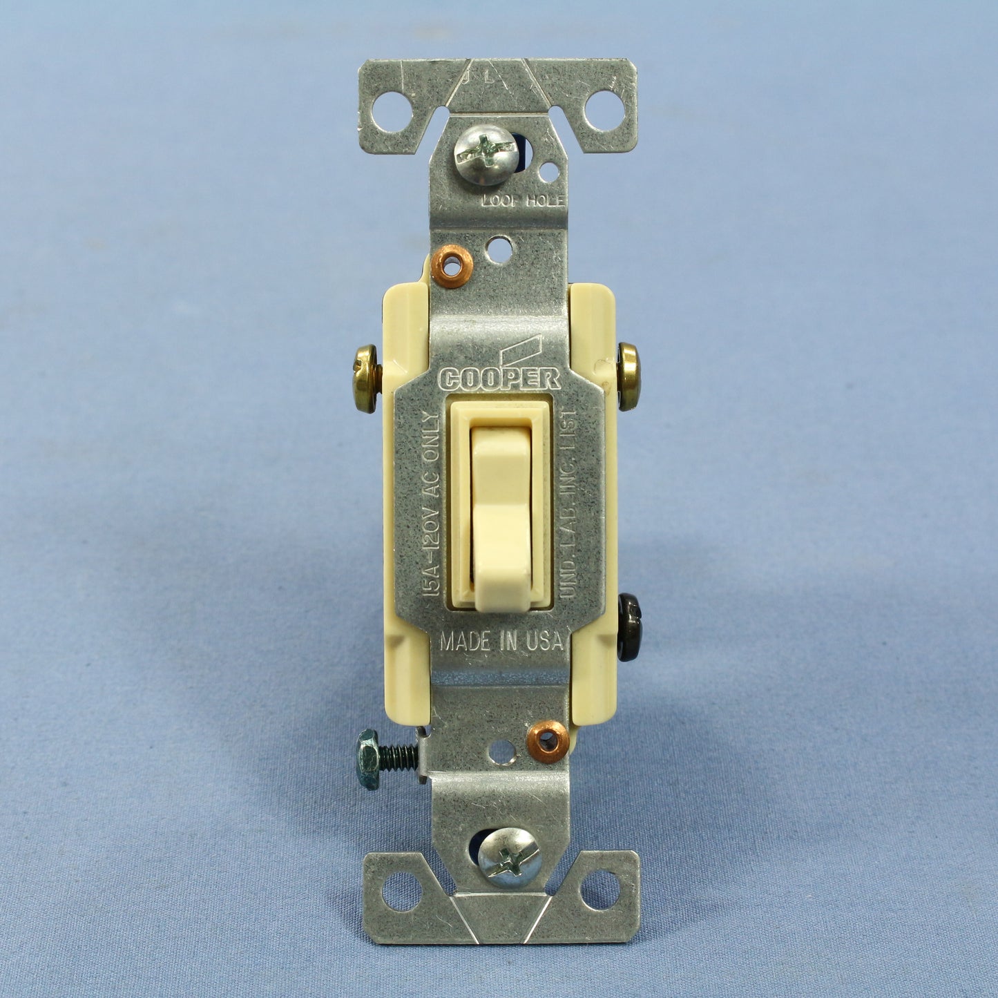 Cooper 1223-1V Ivory Industrial 3-Way Framed Toggle Wall Light Switch 15A Bulk
