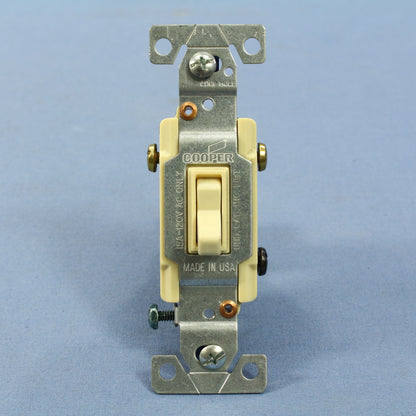 Cooper 1223-1V Ivory Industrial 3-Way Framed Toggle Wall Light Switch 15A Bulk