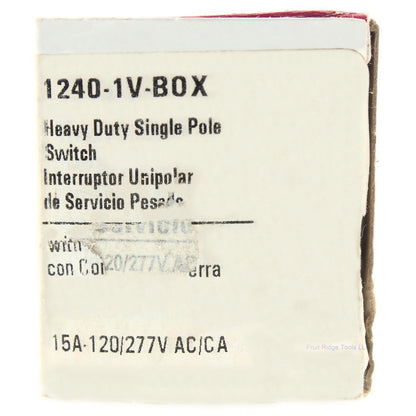 Cooper 1240-1V Ivory Heavy Duty Unipolar Single Pole Toggle Switch 15A 120/277V