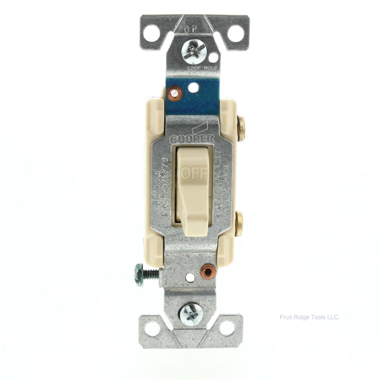Cooper 1240-1V Ivory Heavy Duty Unipolar Single Pole Toggle Switch 15A 120/277V