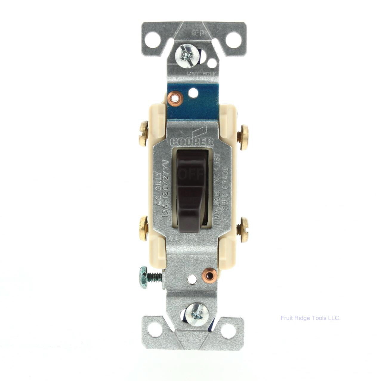 Cooper Brown Heavy Duty Grounding Double Pole Toggle Switch 15A 120/277V 1262-1B