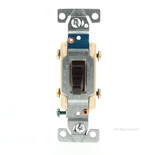 Cooper Brown Heavy Duty Grounding Double Pole Toggle Switch 15A 120/277V 1262-1B