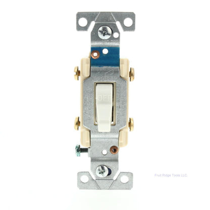 Cooper 1262-1W White Heavy Duty Grounding Double Pole Toggle Switch 15A 120/277V