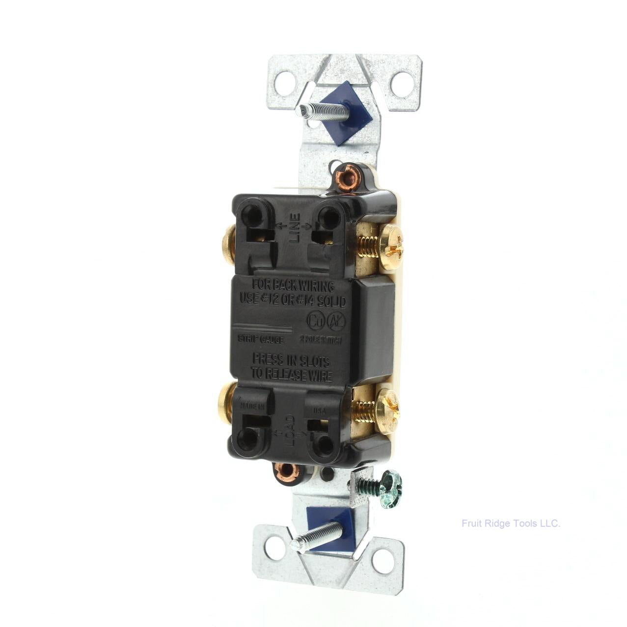 Cooper 1262-1W White Heavy Duty Grounding Double Pole Toggle Switch 15A 120/277V
