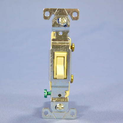 Cooper 1301-7V Ivory Toggle On/Off Light Switches Single Pole 15A 120V Bulk 2pcs