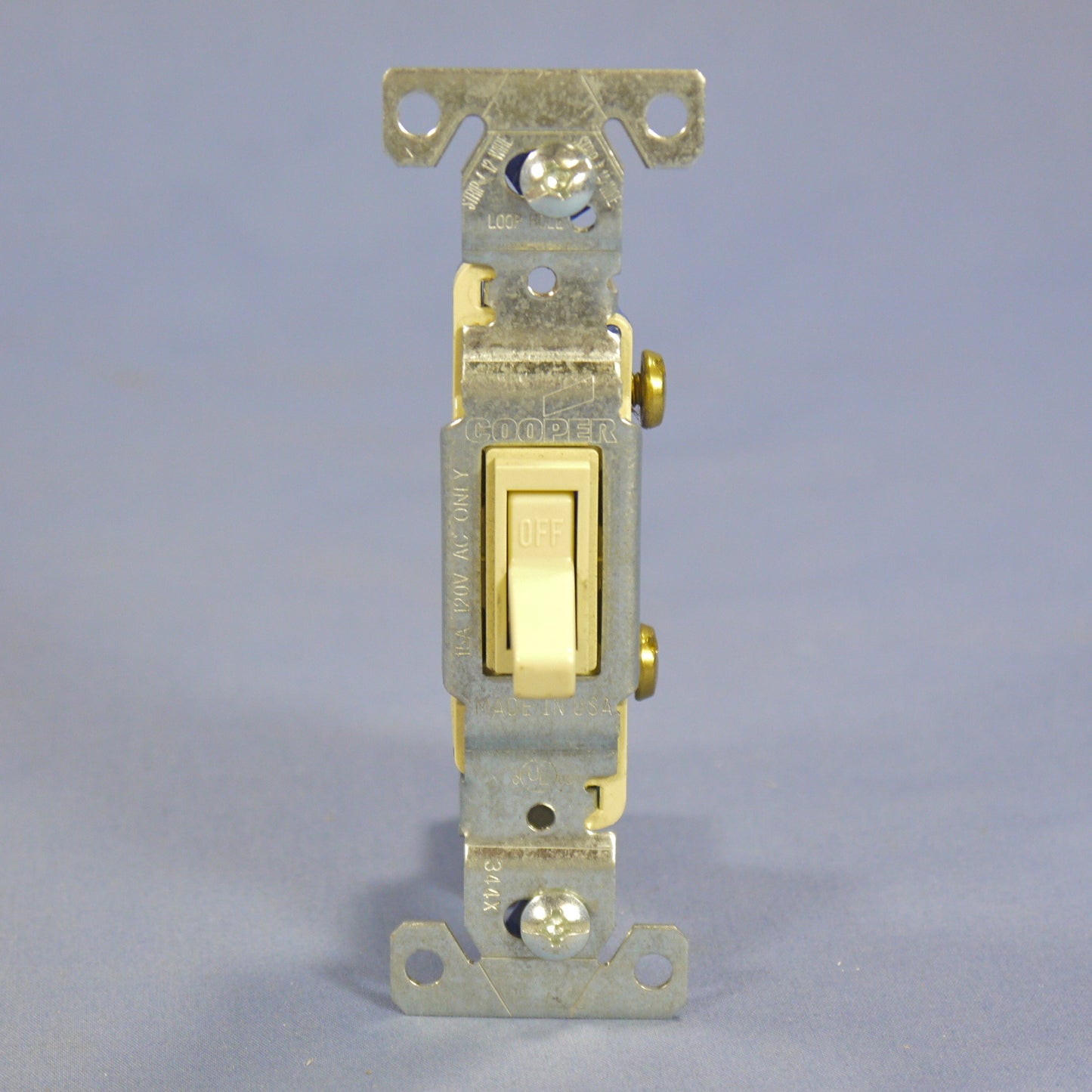 Cooper 1301V Ivory Toggle On/Off Light Switch Single Pole 15A 120V Bulk