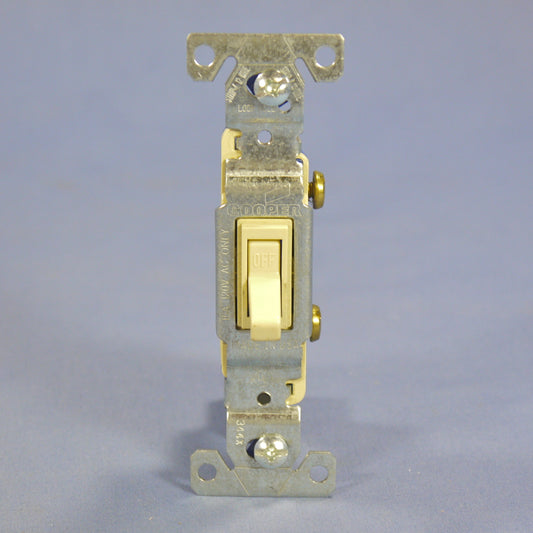 Cooper 1301V Ivory Toggle On/Off Light Switch Single Pole 15A 120V Bulk