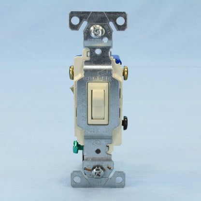 Cooper Single Pole Toggle Light Switch Auto Grounding 3-Way 15A 120V AL 1303-9A