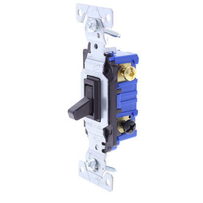 Cooper 1303B Black Toggle Wall Light Switch 3-Way 15A 120V Residential Bulk