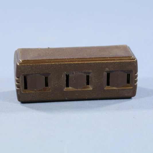 Cooper Brown Triple Tap Non-Grounding Receptacle Outlet Adapter 15A 125V 1747B