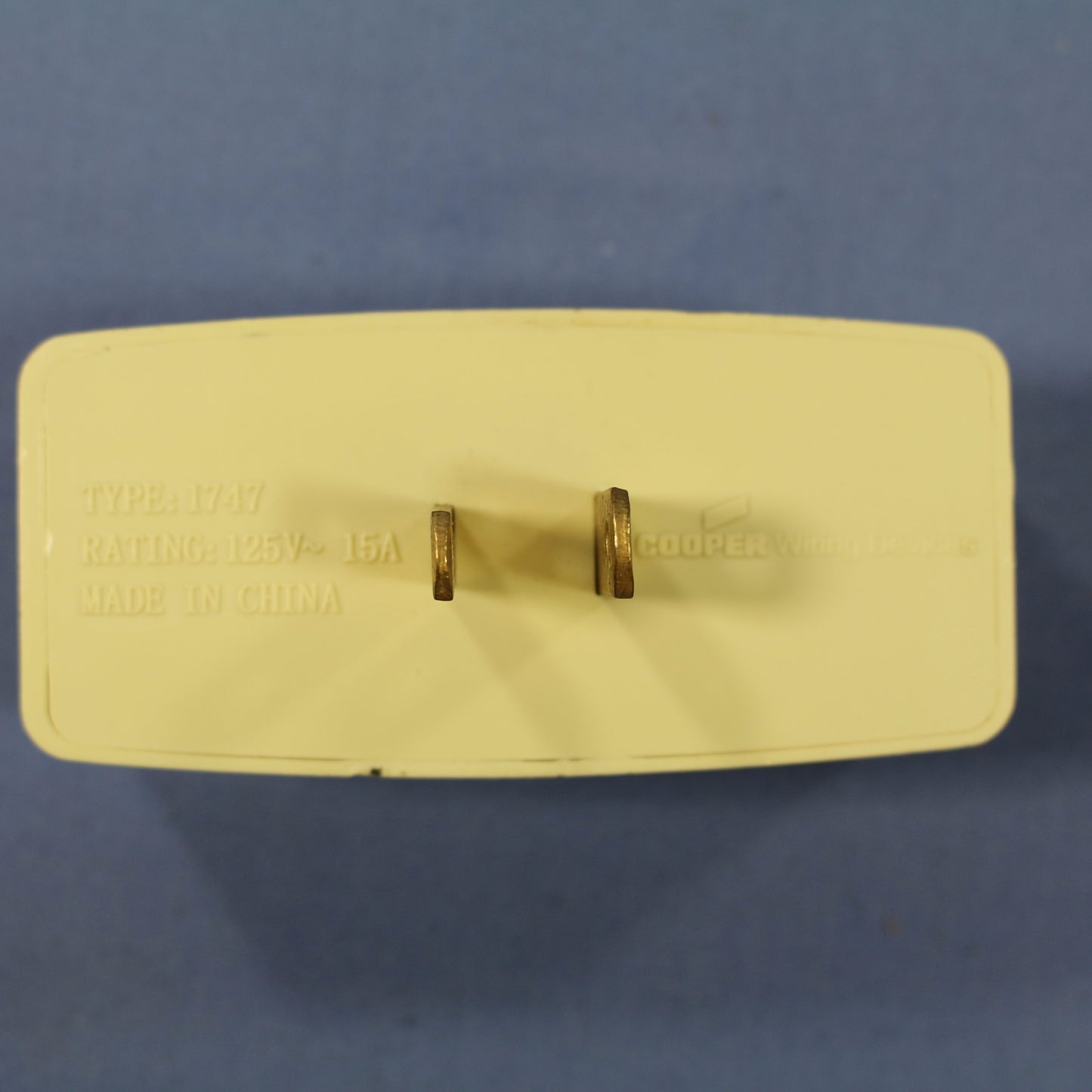 Cooper Ivory Triple Tap Non-Grounding Receptacle Outlet Adapter 15A Bulk 1747V