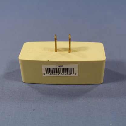 Cooper Ivory Triple Tap Non-Grounding Receptacle Outlet Adapter 15A Bulk 1747V