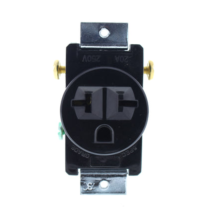 Cooper 1876BK-BU 20A Straight Blade Receptacle 3-Wire 2-Pole Short Straps 250V