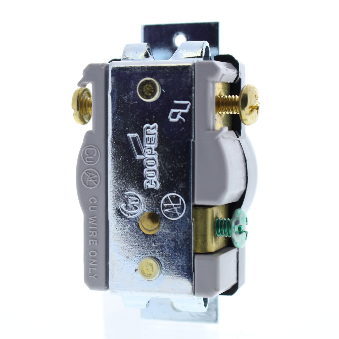 Cooper 1876BK-BU 20A Straight Blade Receptacle 3-Wire 2-Pole Short Straps 250V