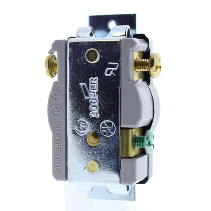 Cooper 1876BK-BU 20A Straight Blade Receptacle 3-Wire 2-Pole Short Straps 250V