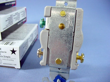 10 Cooper Ivory Commercial Single Outlet Receptacles NEMA 5-20R 20A 125V 1877V