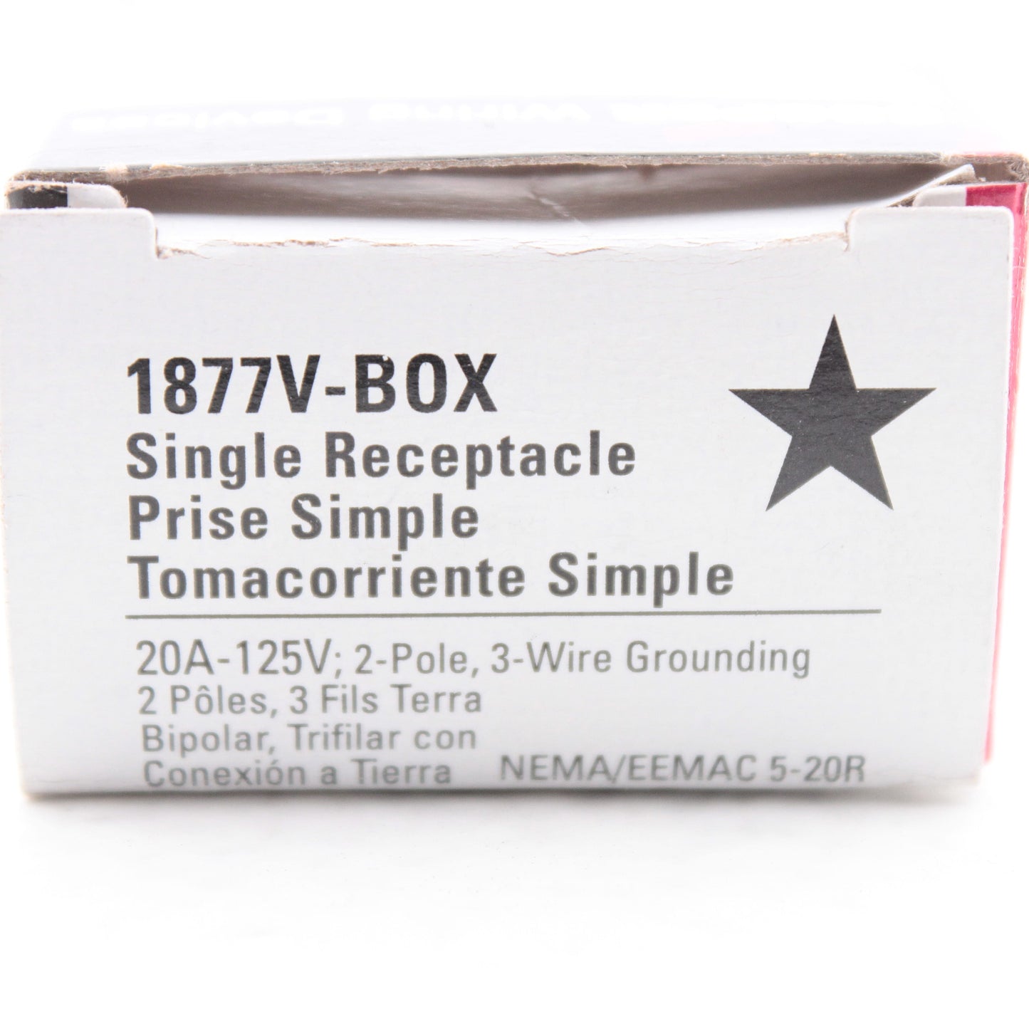 Cooper 1877V Ivory Commercial Grade 20A Single Outlet Receptacle 5-20 125V
