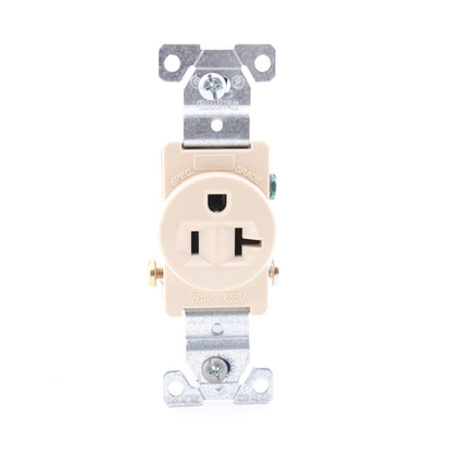 Cooper 1877V Ivory Commercial Grade 20A Single Outlet Receptacle 5-20 125V
